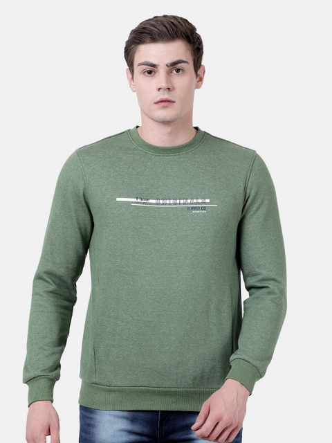 

t-base Men Green Printed Sweatshirt