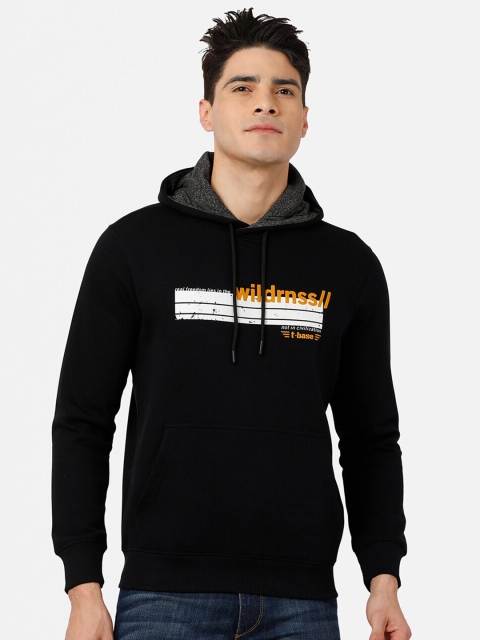 

t-base Men Black Printed Cotton Sweatshirt