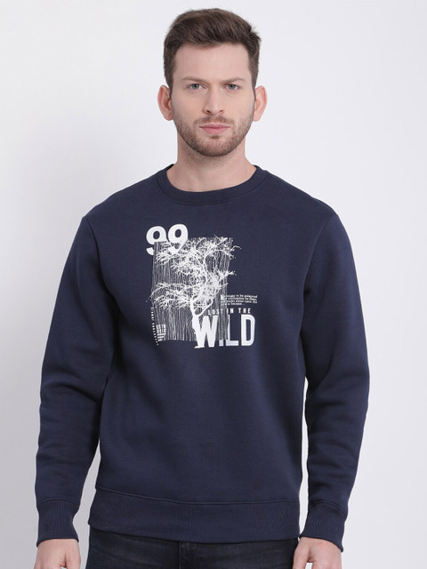 

t-base Men Navy Blue Printed Sweatshirt