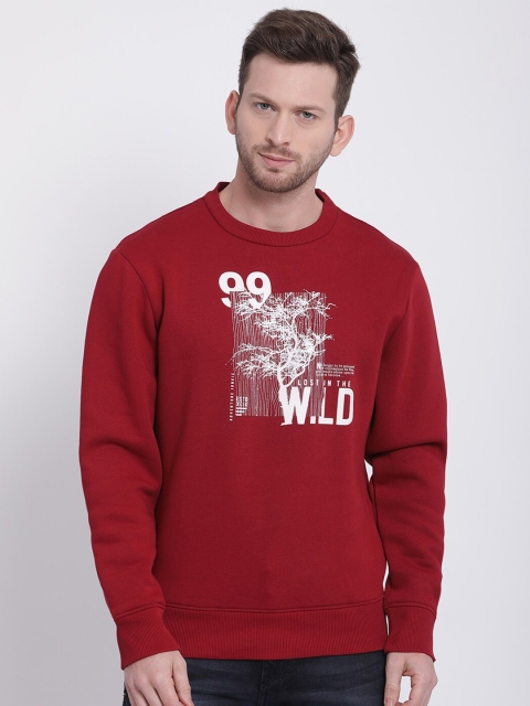 

t-base Men Red Printed Sweatshirt