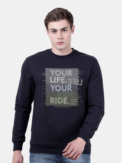

t-base Men Black Printed Sweatshirt