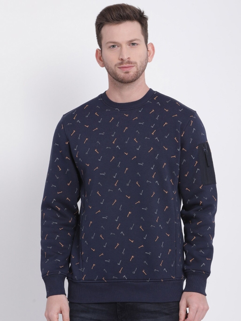 

t-base Men Navy Blue Printed Sweatshirt