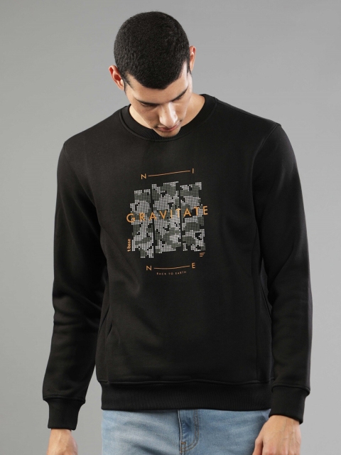 

t-base Men Black Printed Sweatshirt