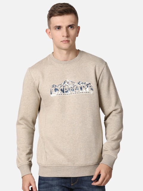 

t-base Men Cream Printed Pullover Sweatshirt