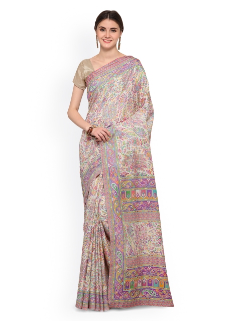 

Saree mall Multicoloured Pashmina Silk Printed Saree, Multi