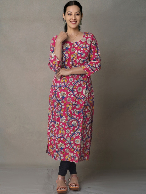 

Unnati Silks Women Pink Floral Printed Floral Kurta
