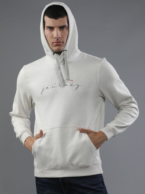 

t-base Men Plus Size White Hooded Sweatshirt