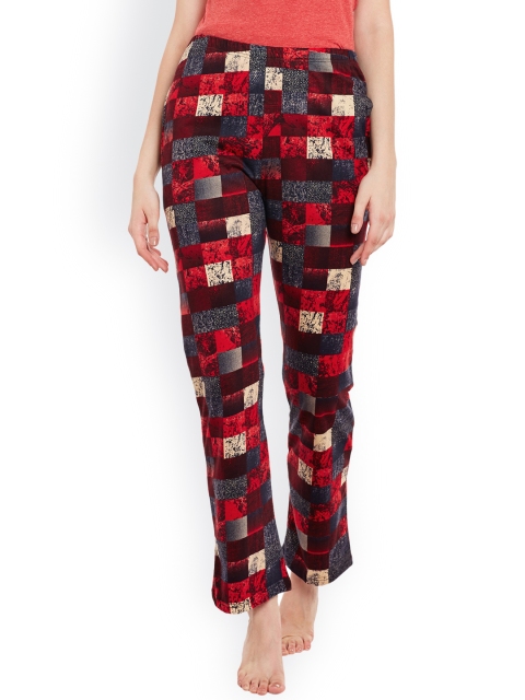 

Claura Women Red & Navy Checked Pyjamas Lower-05