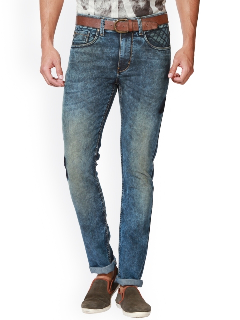 

People Men Blue Mid-Rise Clean Look Jeans