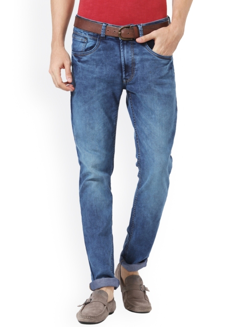 

People Men Blue Slim Fit Mid-Rise Clean Look Jeans