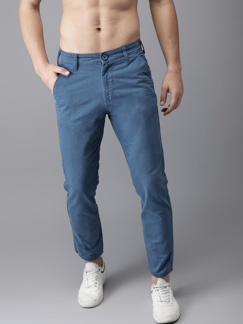 

HERE&NOW Men Blue Slim Fit Solid Chinos