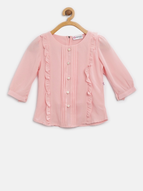 

Peppermint Girls Pink Ruffled Top