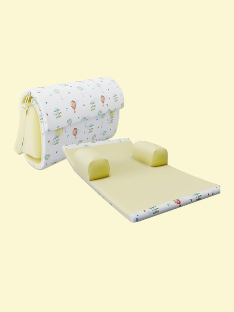 

Fancy Fluff Kids White & Yellow Printed Organic Cotton Baby Bed Sets