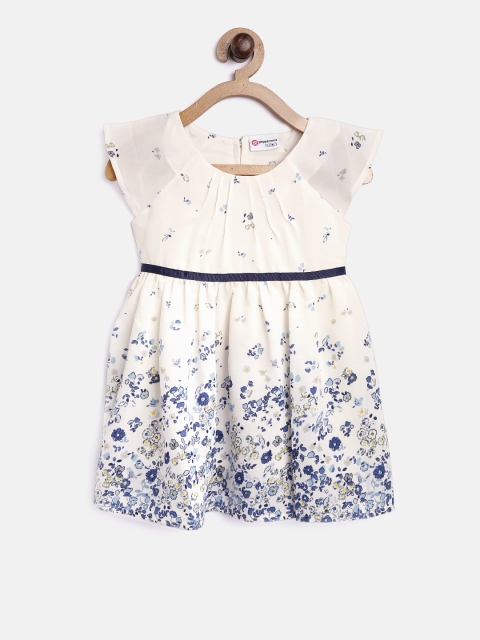 

Peppermint Girls White Printed Fit & Flare Dress