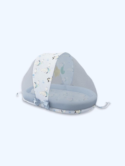 

Fancy Fluff Infants Boys Blue & White Printed Organic Cotton Baby Bed Sets