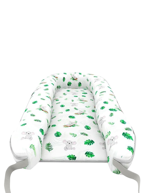 

Fancy Fluff Kids Green & White Printed Organic Cotton Baby Bed Set