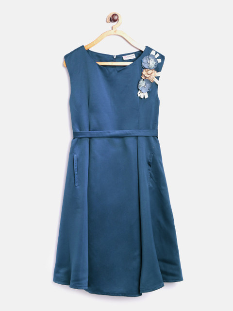 

Peppermint Girls Navy Blue Fit & Flare Dress