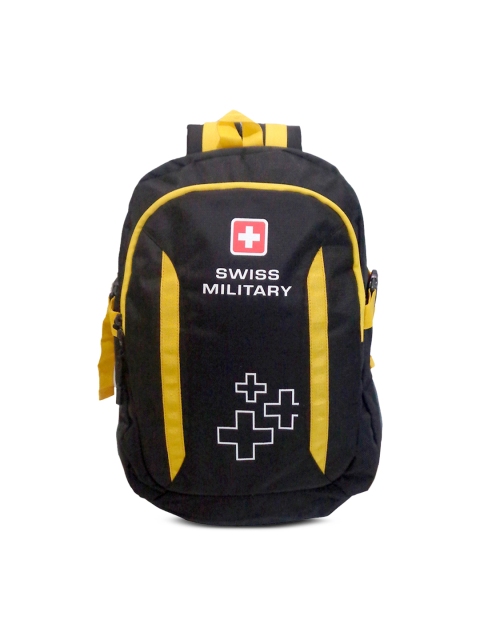 

SWISS MILITARY Unisex Black & Yellow Solid Backpack