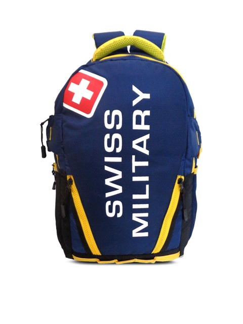 

SWISS MILITARY Unisex Blue & Yellow Solid Backpack
