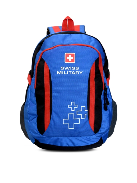 

SWISS MILITARY Unisex Blue & Black Colourblocked Backpack