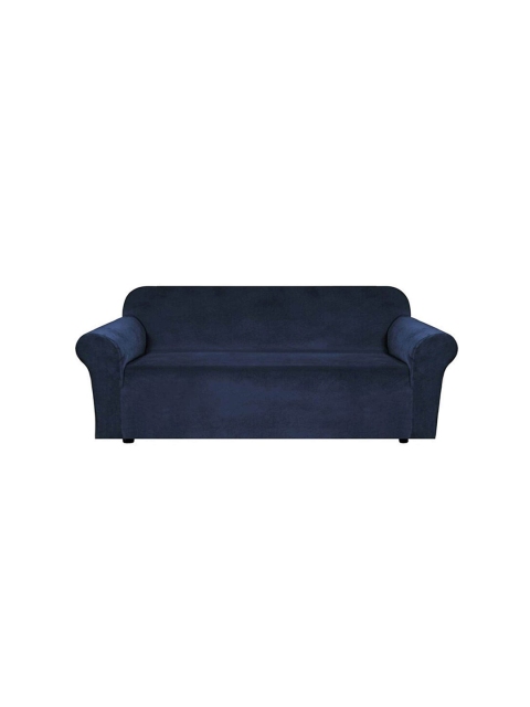 

HOUSE OF QUIRK 3 Seater Navy Blue Solid Sofa Covers