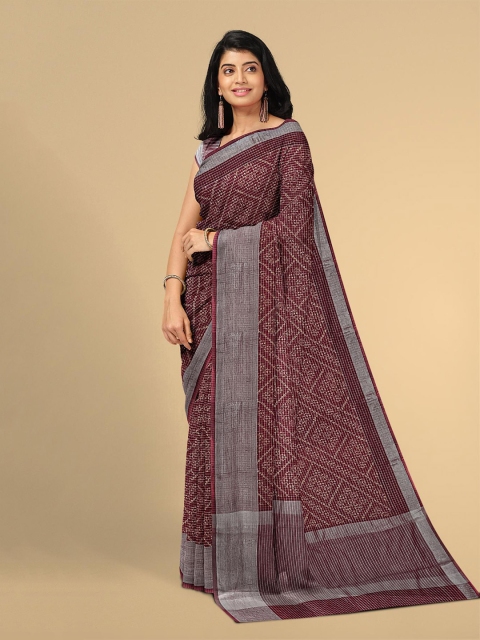 

Kalamandir Purple Bandhani Zari Saree