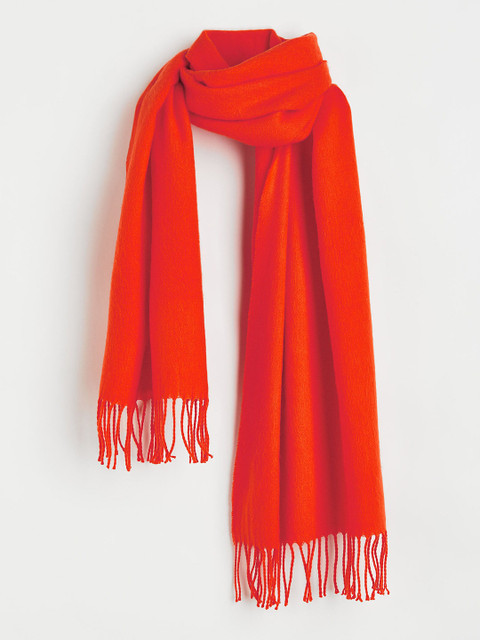 

H&M Women Solid Tasselled Scarf, Orange