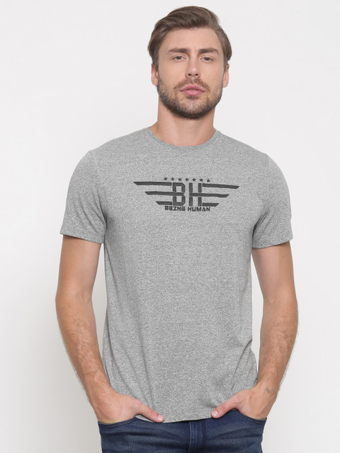 

Being Human Men Grey Printed Round Neck T-shirt