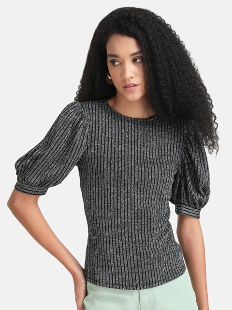

Kazo Women Grey & Black Print Top