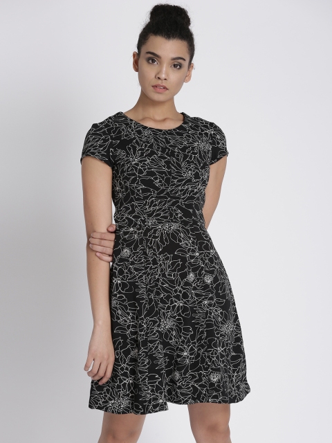 

Chemistry Women Black Printed Fit & Flare Dress