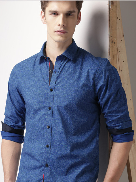 

INVICTUS Men Blue Slim Fit Micro Printed Casual Shirt