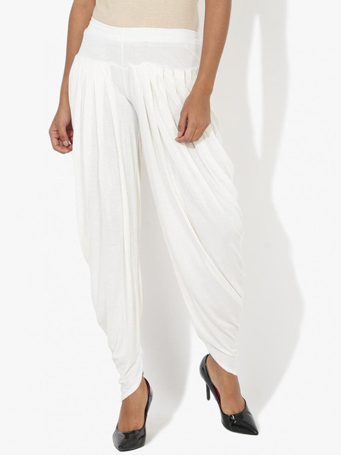 

Lakshita Women Off White Solid Loose-Fit Salwars