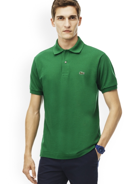 

Lacoste Men Green Solid Polo Collar T-shirt