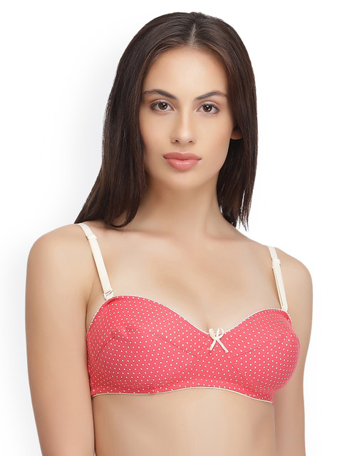 

Clovia Pink Printed Non-Wired Non-Padded T-shirt Bra BR0857P14