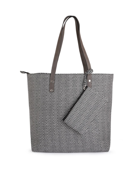 

Style Shoes Black Geometric Shopper Cotton Tote Bag