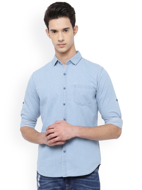 

LOCOMOTIVE Men Blue Slim Fit Denim Casual Shirt