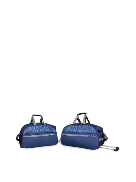 

Polo Class Navy Blue Solid Soft-Sided Medium Trolley Duffle Bag