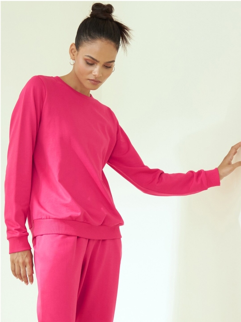 

Femella Women Pink Cotton Sweatshirt