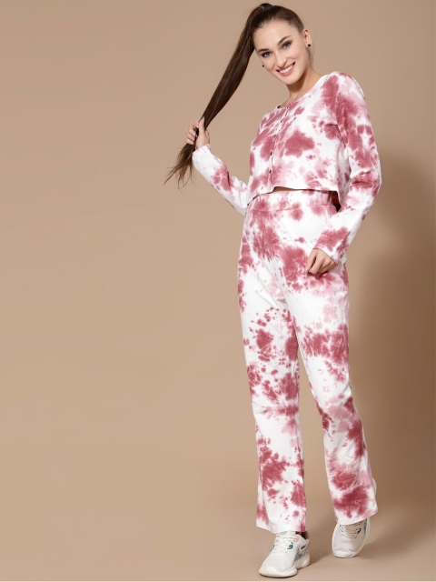 

Strong And Brave Women Burgundy & White Dyed Top with Trousers