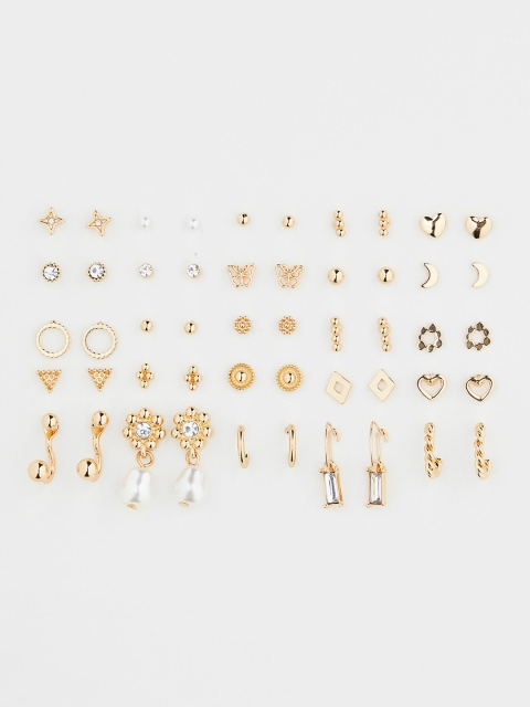 

H&M Woman 25 pairs earrings and studs, Gold