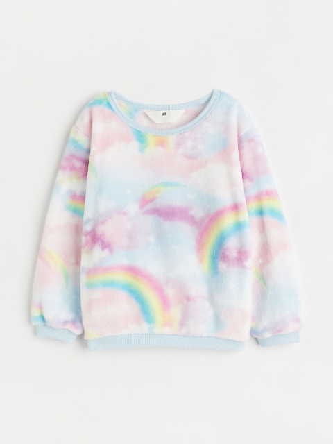 

H&M Girls Printed Fleece Sweatshirt, Multi