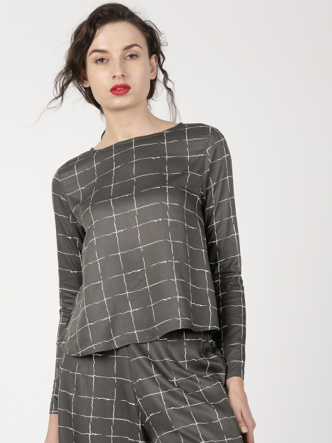 

ether Women Grey Checked Top