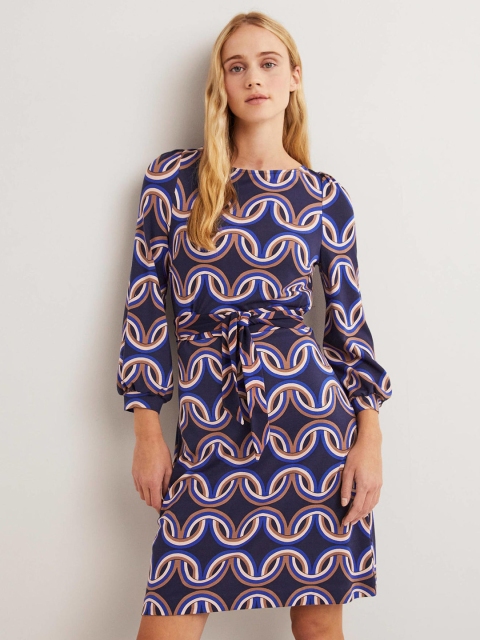 

La Aimee Navy Blue A-Line Dress
