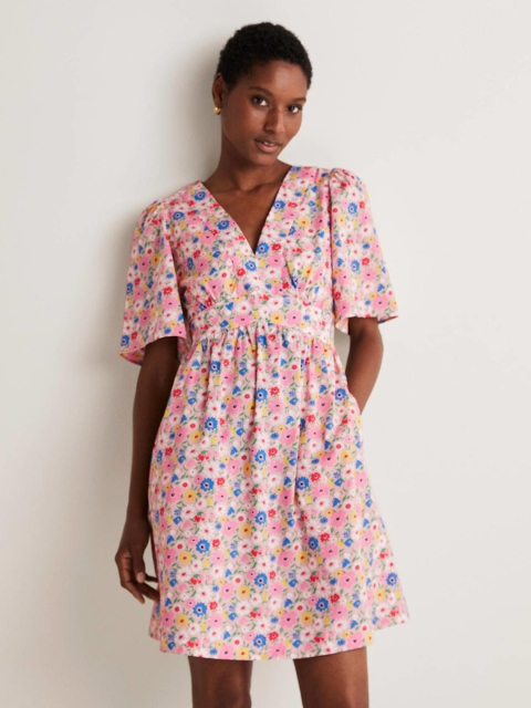 

La Aimee Pink Floral Blouson Dress