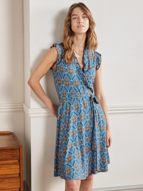 

La Aimee Blue Floral Dress