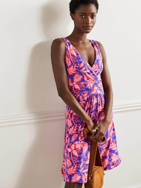 

La Aimee Purple Floral A-Line Dress