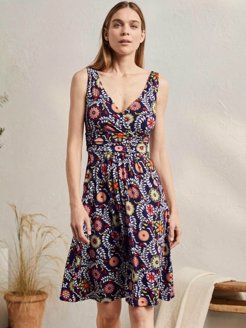 

La Aimee Navy Blue Floral Dress