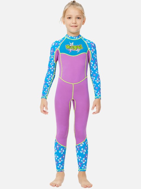 

Little Surprise Box LLP Kids Purple & Blue Printed Swimwear