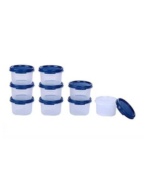 

SignoraWare Set Of 9 Transparent & Blue Air-Tight Storage Container Set 200 ml