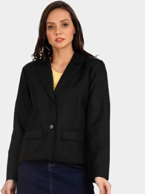 

Next One Woman Black Solid Regular-Fit Single-Breasted Formal Blazer